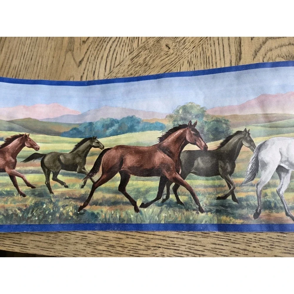 Norwall Wallpaper Border Lot Of 3 Horses Western #NK74875 Horses Vintage NOS